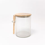 Bubble Glass Canister with Wooden Spoon - 3 Sizes