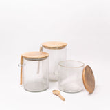 Bubble Glass Canister with Wooden Spoon - 3 Sizes