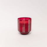 Striped Etched Glass Candle - Cranberry Currant