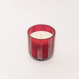 Striped Etched Glass Candle - Cranberry Currant