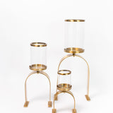 Statement Gold Pillar Holders - Set of 3