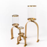 Statement Gold Pillar Holders - Set of 3