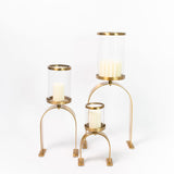 Statement Gold Pillar Holders - Set of 3