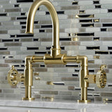 Webb Bridge Bathroom Faucet with Knurled Handle