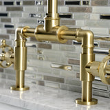 Webb Bridge Bathroom Faucet with Knurled Handle