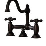 Restoration Bridge Bathroom Faucet with Cross Handles