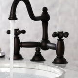 Restoration Bridge Bathroom Faucet with Cross Handles