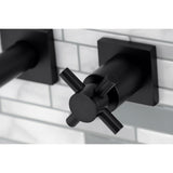 Concord Square Wall Mount Bathroom Faucet with Cross Handles