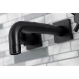 Concord Square Wall Mount Bathroom Faucet with Cross Handles