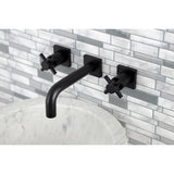 Concord Square Wall Mount Bathroom Faucet with Cross Handles
