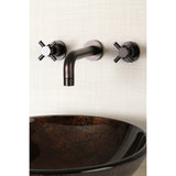Concord Round Wall Mount Bathroom Faucet with Cross Handles