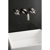 Concord Round Wall Mount Bathroom Faucet with Cross Handles