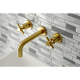 Concord Round Wall Mount Bathroom Faucet with Cross Handles