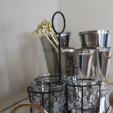 Iron and Glass Triple Caddy