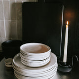 Sonnet Dinner Plate - Matte White/Glossy White - Set of 6