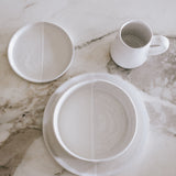Sonnet Stoneware Coffee Mug - Matte White/ Glossy White - Set of 4