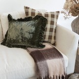 Checkered Fringe Throw Blanket