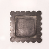 Scalloped Marble Tray - Black