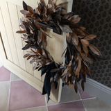 Bay Leaf Wreath with Ribbon - 30"