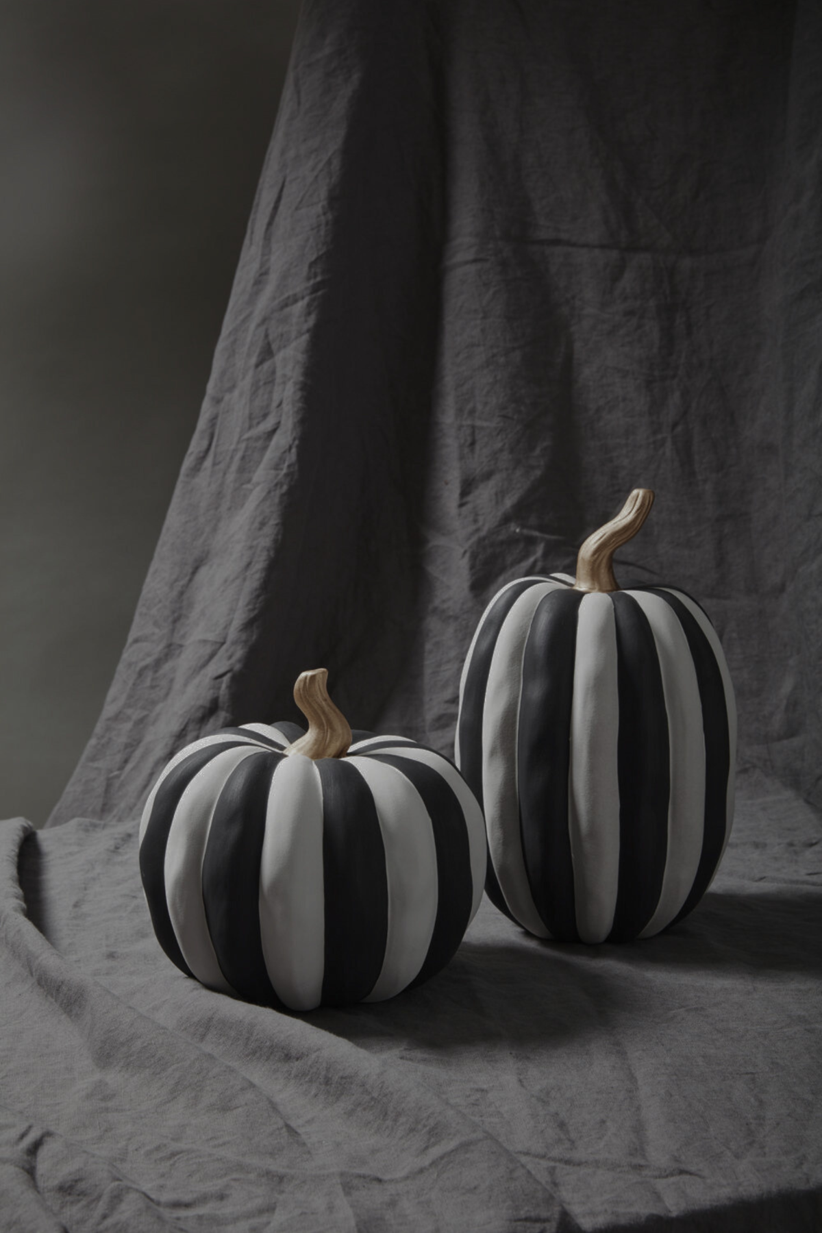 Matte Striped Pumpkin - Round