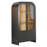 Liam black arched cabinet