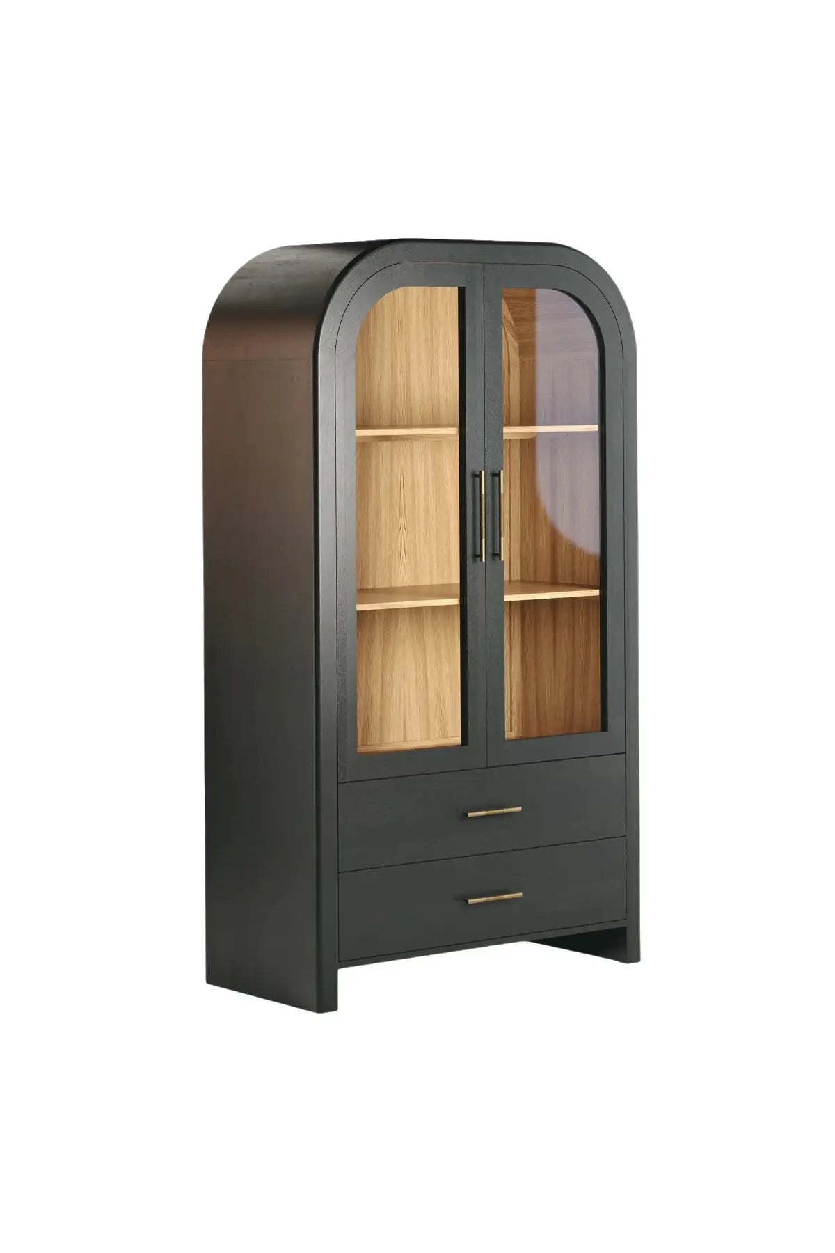 Liam black arched cabinet