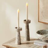 Terrene Marble Candle Stands - Set of 2