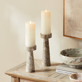 Terrene Marble Candle Stands - Set of 2