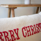 Merry Christmas Hand Hooked Pillow - 32"x14"