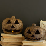 Paper Mache Jack-O-Lanterns - Set of 2