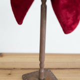 Antique Brass Taper Candle Holders with Velvet Bows - Set of 2