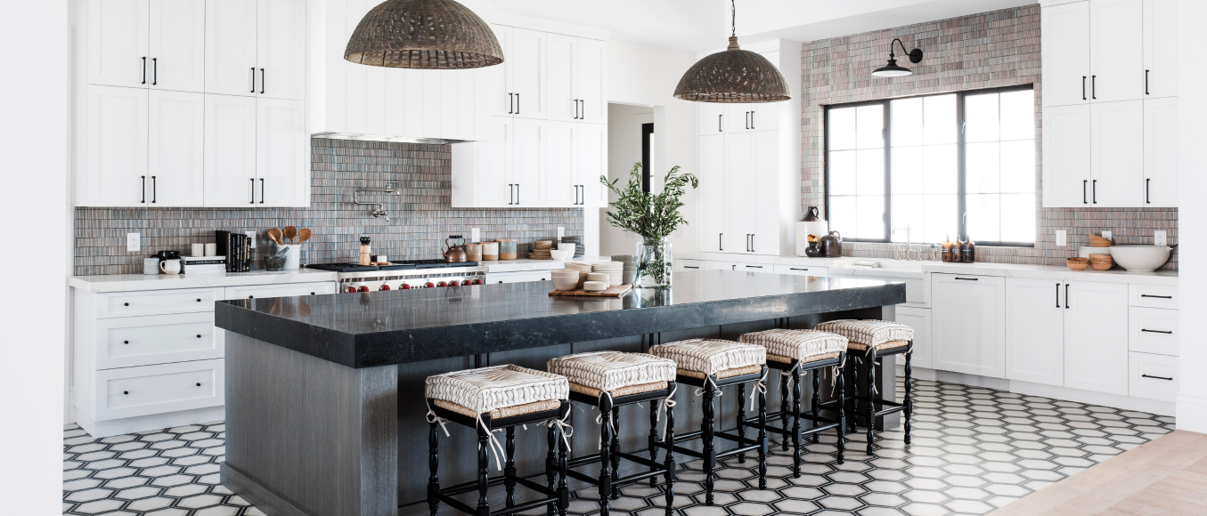 black and white kitchen designed by The Lifestyled Co.