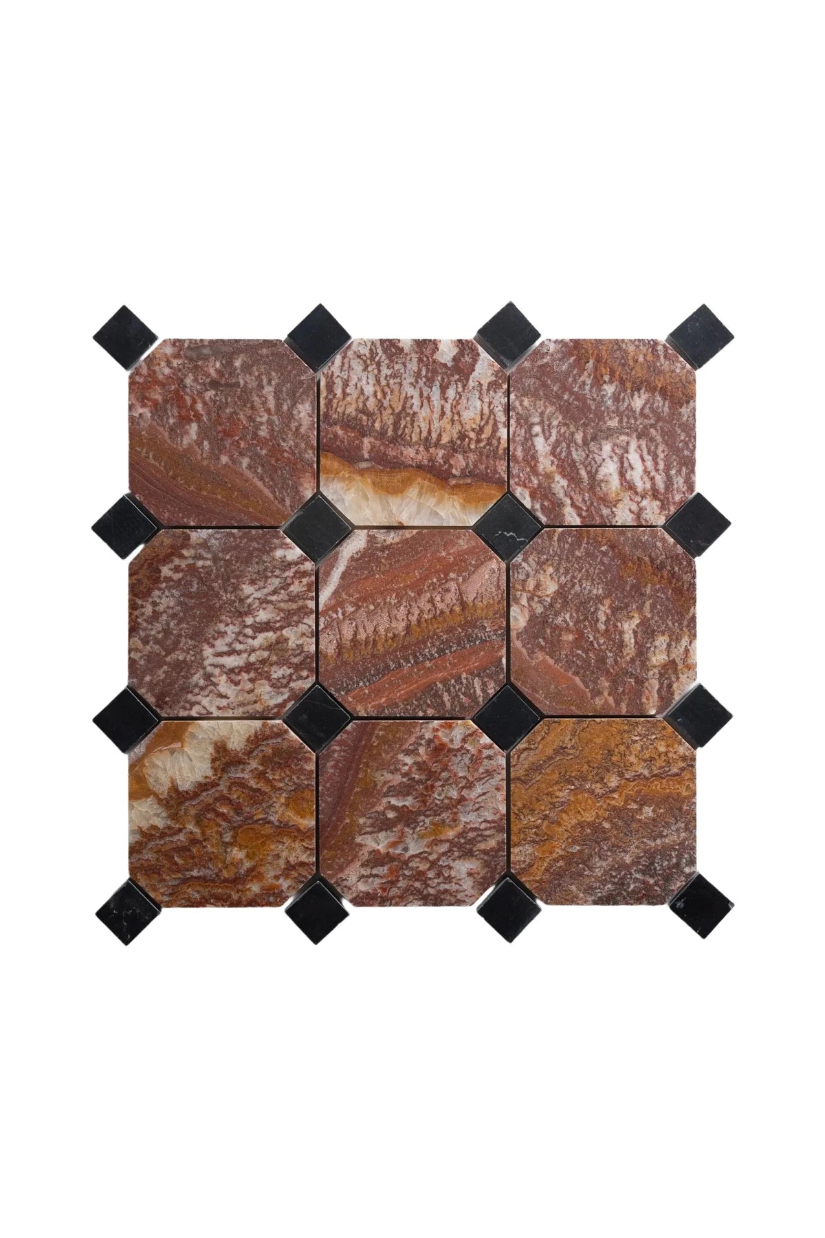 Red Onyx Mosaic Tile by Castelli Marble