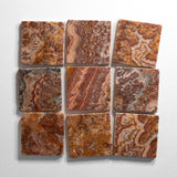 Red Onyx 4"x4" Tile by Castelli Marble