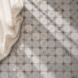 Sage Gray Octagon Mosaic Tile by Castelli Marble