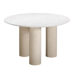 round terrazzo table with three legs