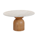Cynthia 54" Travertine Dining Table