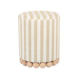Dex Striped Linen Ottoman