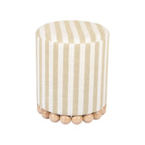 Dex Striped Linen Ottoman