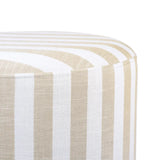 Dex Striped Linen Ottoman