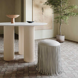 Shag Me Leather Ottoman