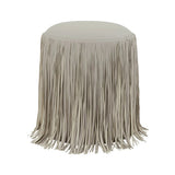 Shag Me Leather Ottoman