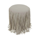 Shag Me Leather Ottoman