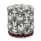 Dex Leopard Jacquard Ottoman