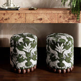 Dex Leopard Jacquard Ottoman