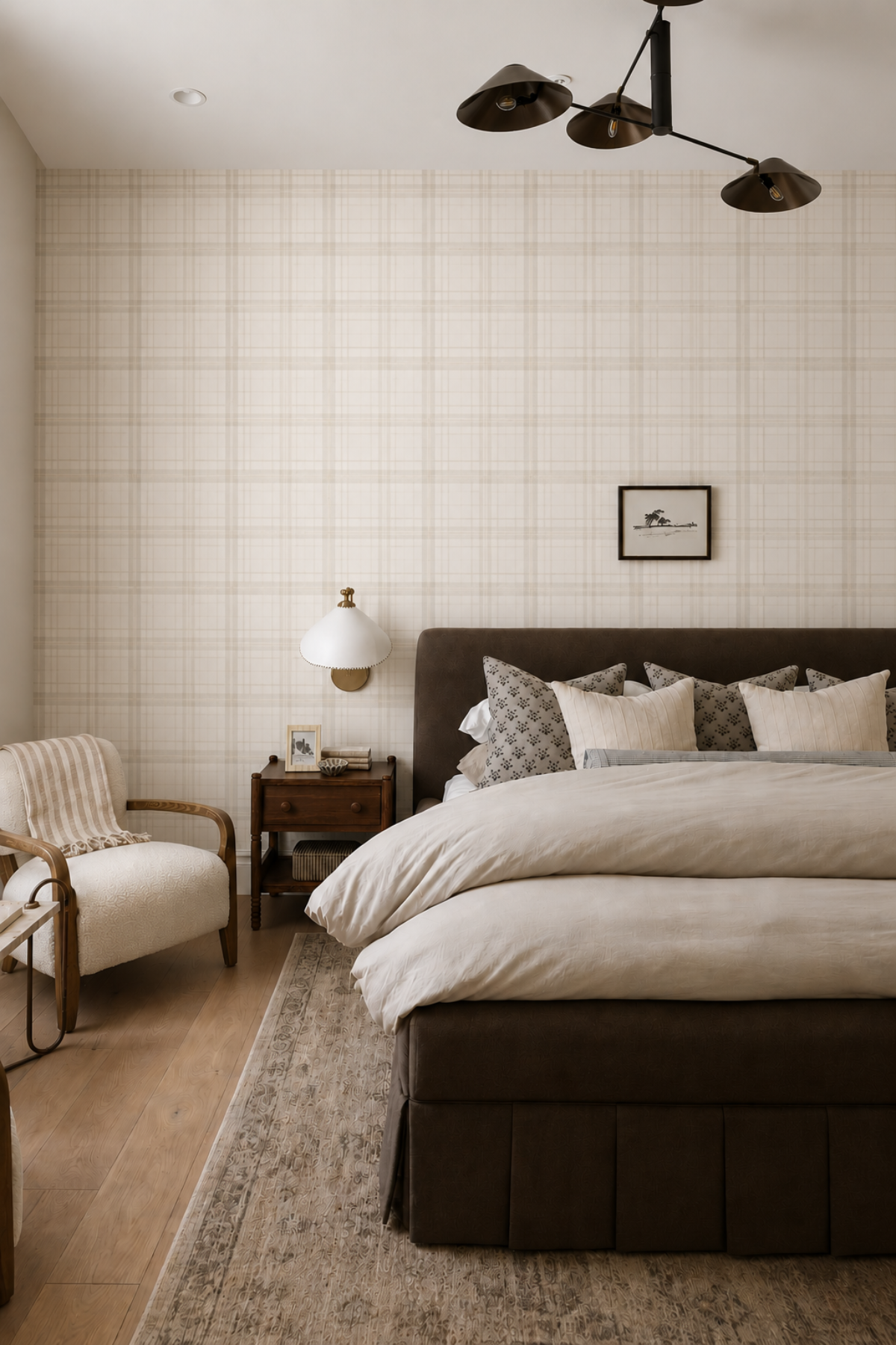 Tailor Neutral Plaid Wallpaper