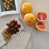 Germaine Striped Ruffle Tea Towel - Beige
