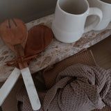 Hagen Marble + Wood Salad Server Set