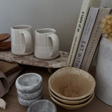 Sonnet Stoneware Coffee Mug - Matte White/ Glossy White - Set of 4
