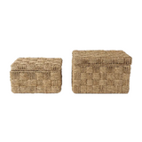 Hanalei Seagrass Boxes with Lids - Set of 2